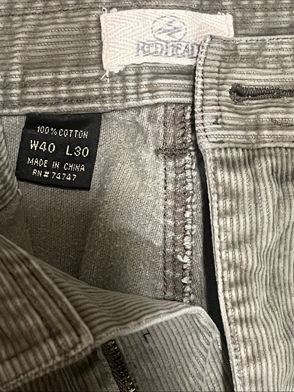 RedHead Unisex Straight Leg Jeans in Olive Green - Picture 3 of 3